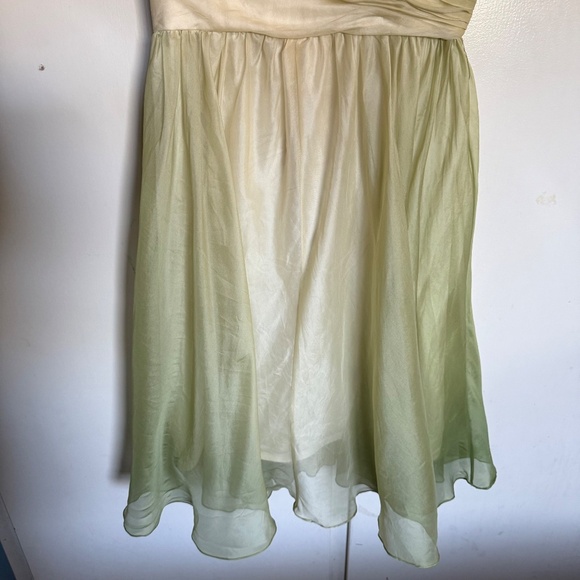 Kay Unger Yellow Green Silk Midi Dress Size 6 Fairycore - Picture 4 of 12